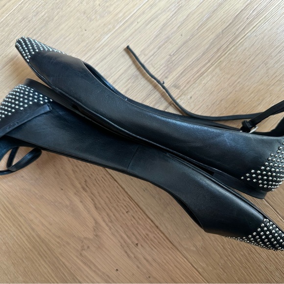 Gently Used Zara Black Studded Flats - Size 38 - Picture 2 of 5
